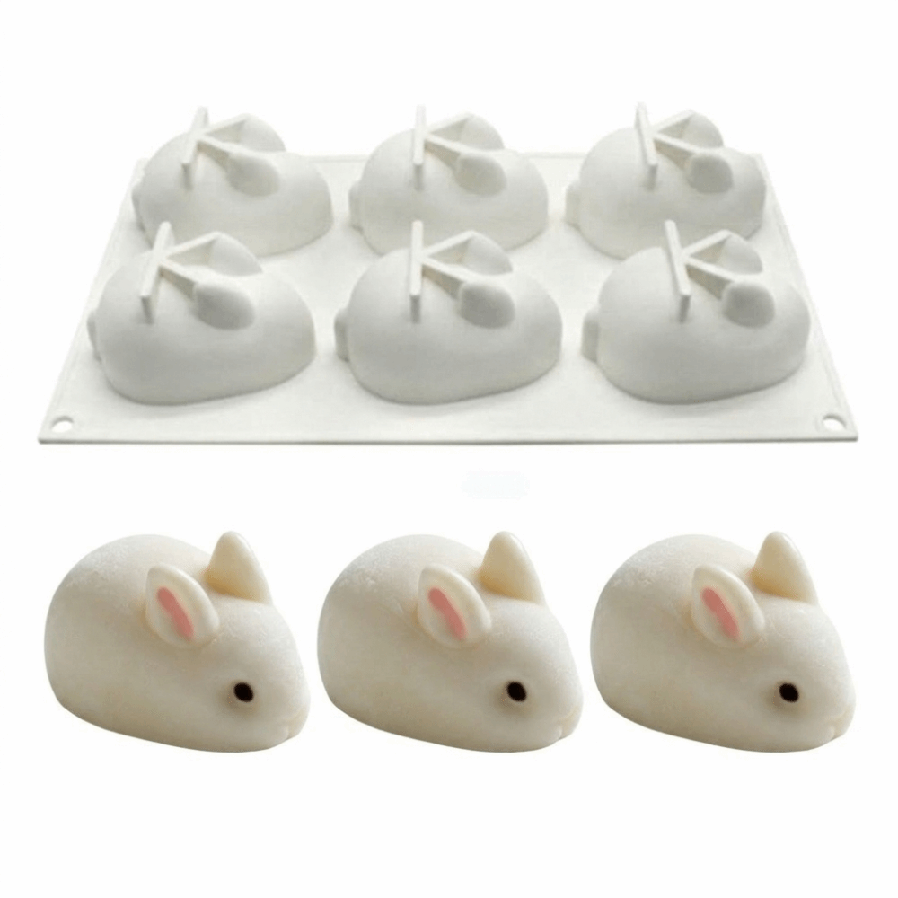 Bunny Cake Mold - แม่พิมพ์เค้กกระต่ายซิลิโคน 3 มิติ แบบไม่ติดกระทะ แม่พิมพ์มูสเค้กซิลิโคน DIY
