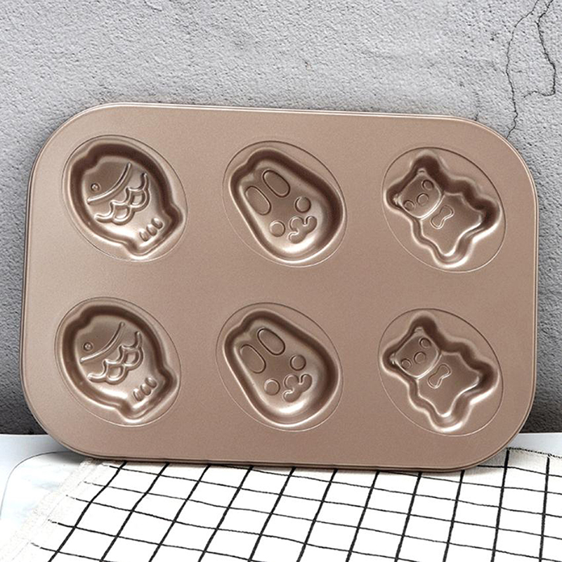 Egg Waffle Pan - 1pcs เค้กคุกกี้แพนเค้กเหล็กคาร์บอนไม่ติดถาดอบการ์ตูนรูปแม่พิมพ์เครื่องครัว