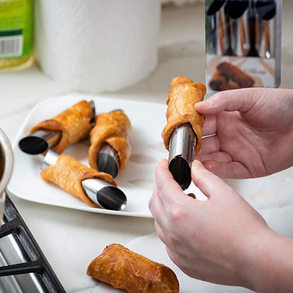 Danish Pancake Pan - แม่พิมพ์คานอลี 6 ชิ้น/ชุด ทำจากโลหะ อุปกรณ์ทำขนม เครื่องมือทำเบเกอรี่