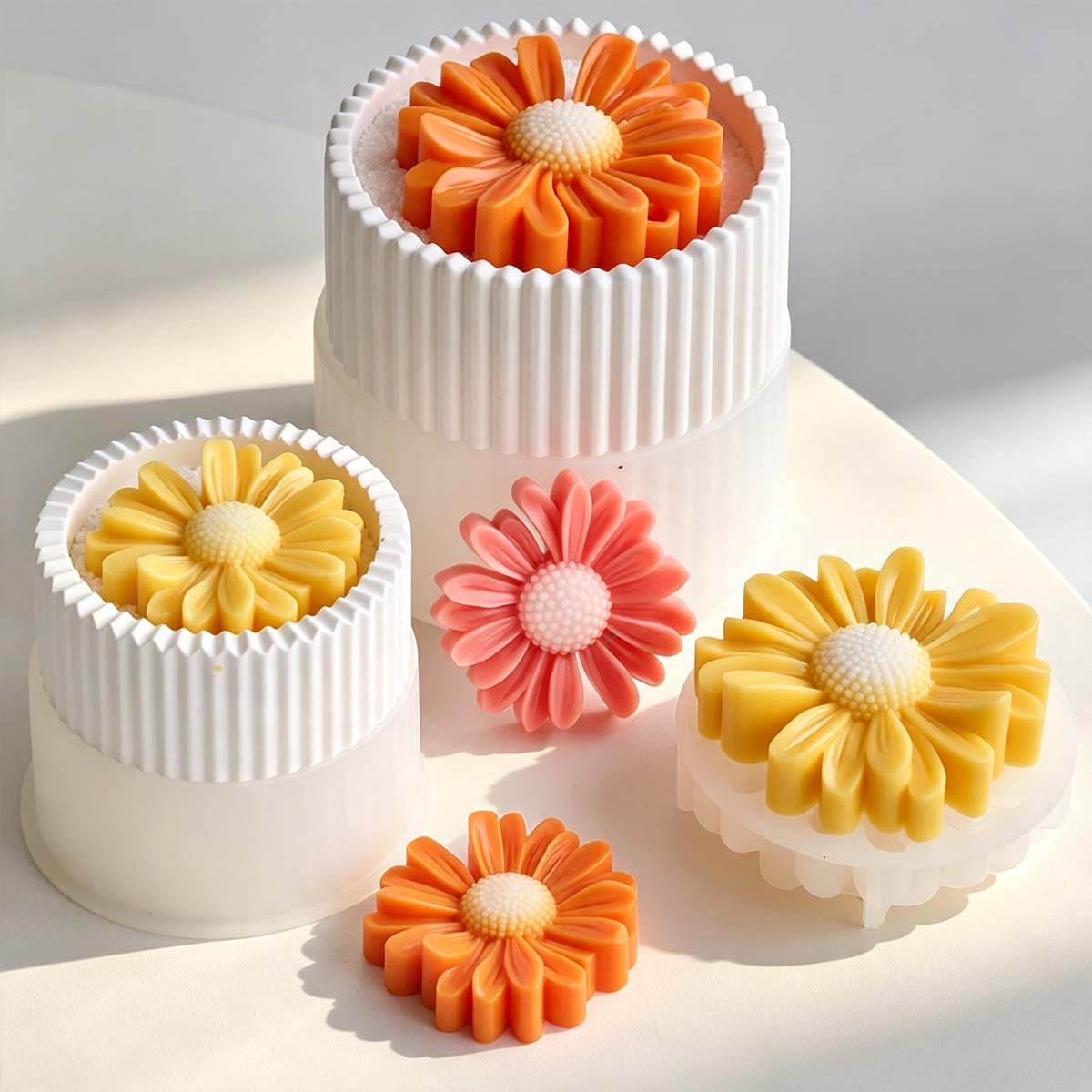 Potsticker Mold - แม่พิมพ์ซิลิโคนสำหรับเทียนทรงกลมลายทาง งานฝีมือ DIY สำหรับปูนปลาสเตอร์ คอนกรีต เรซิน