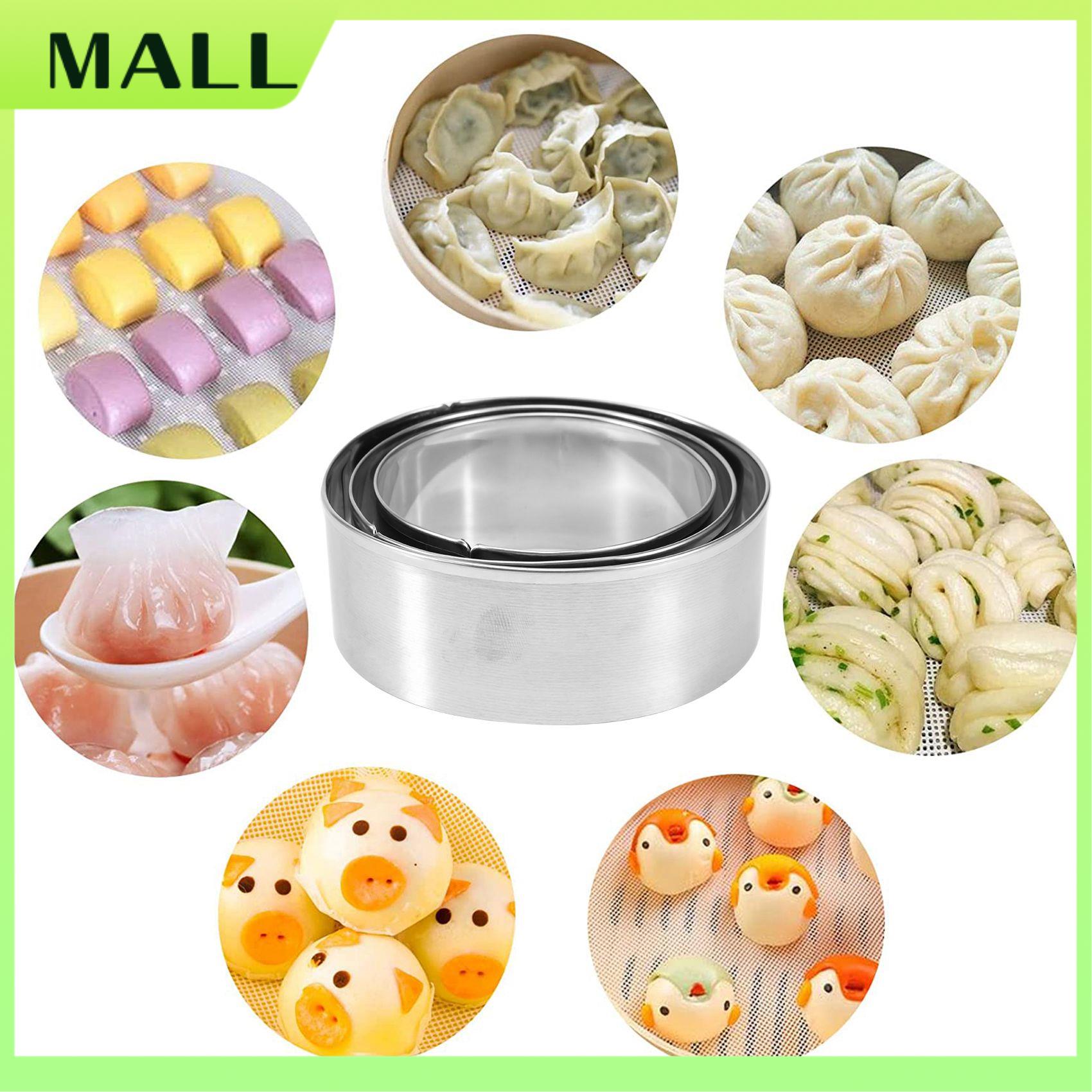 Dumpling Press Set - MALL เครื่องทําเกี๊ยว 8 ชิ้น, ชุดแม่พิมพ์กดและเครื่องตัดสําหรับเกี๊ยวจีน, เครื่องมือผิวเกี๊ยวซ่า