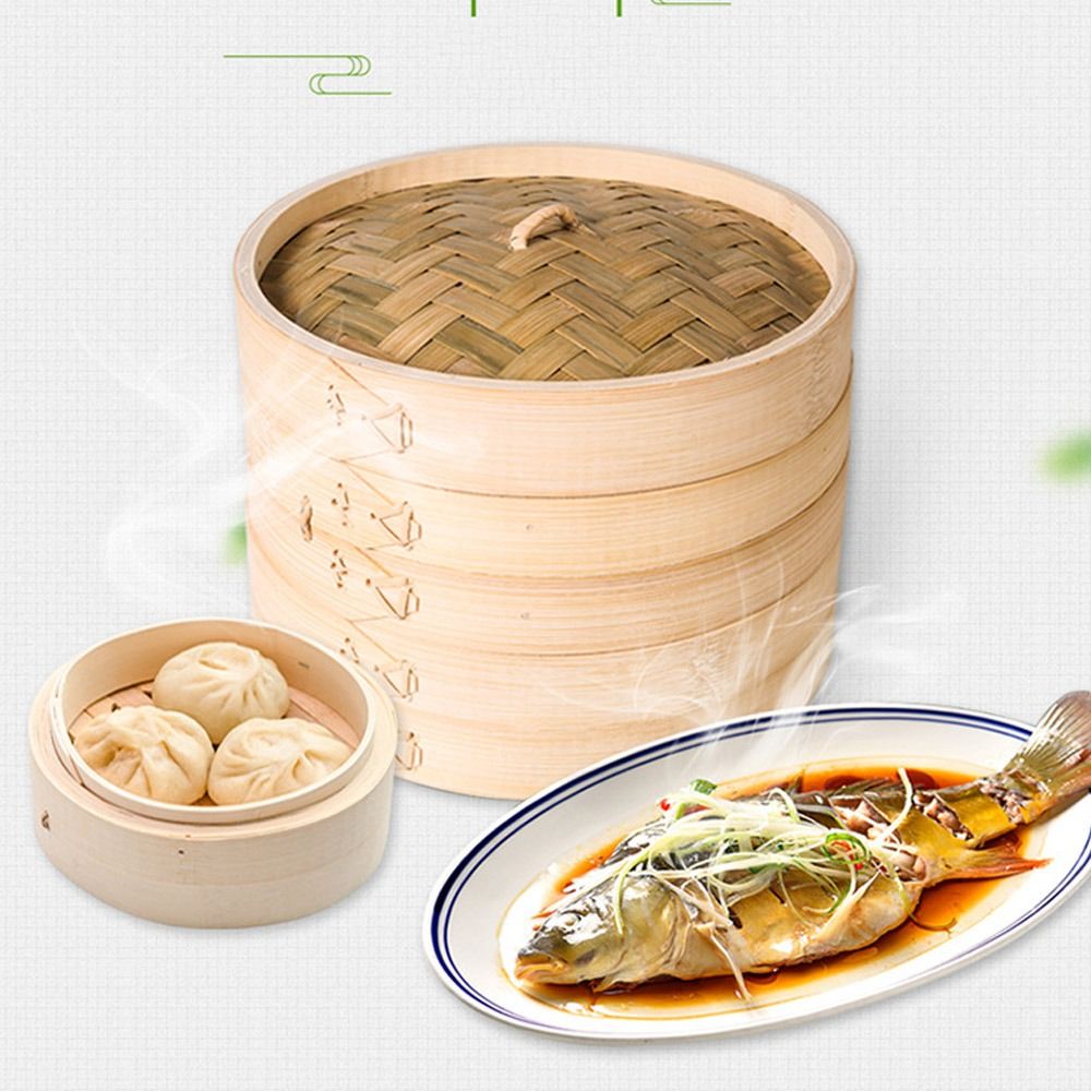 ตะกร้า kukusan bambu พร้อมฝาปิ - Bao Steamer Bamboo บทวิจารณ์และราคา